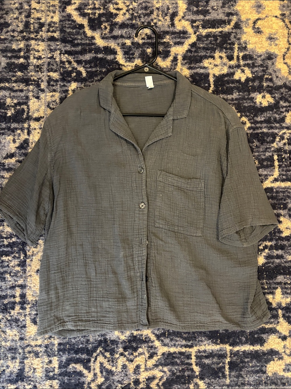 stars above Charcoal Short-Sleeve Button Front Shirt